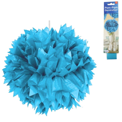 Folat pompom papier azuur blauw 30 cm | 24 stuks