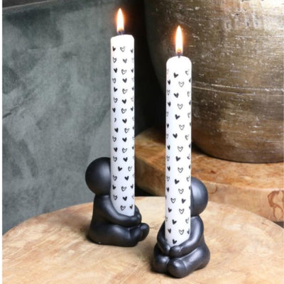 Kaarsenhouder hug zwart 8 cm | 36 stuks