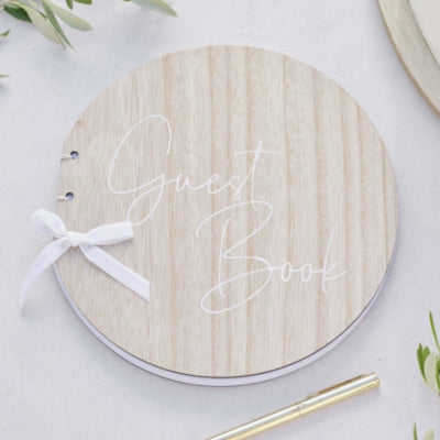 Ginger ray gastenboek rond hout 22 cm | 5 stuks