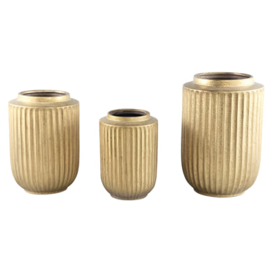 Ptmd bloempot harris hoog s goudkleurig 26 cm | 2 stuks