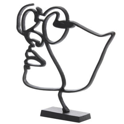 Light living beeld face zwart 45 cm | 4 stuks