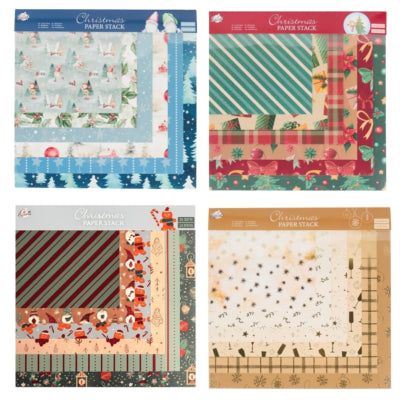 Craft universe knutselpapier feestdagen 24 vellen 4 assorti | 24 stuks