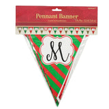 Vlaggenlijn merry christmas groen rood 3,8 m | 12 stuks - afbeelding 2