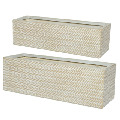 (r) bloembak alex outdoor zandkleurig 70 cm set van 2 | 2 stuks