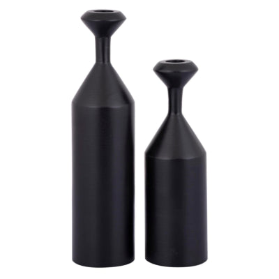 Ptmd kandelaar yanou s aluminium zwart 23 cm | 6 stuks
