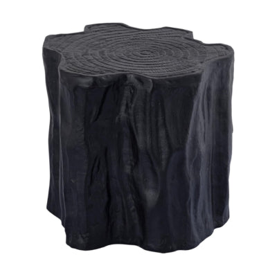 Ptmd bijzettafel fennah boomstronk aluminium zwart 37 cm | 2 stuks