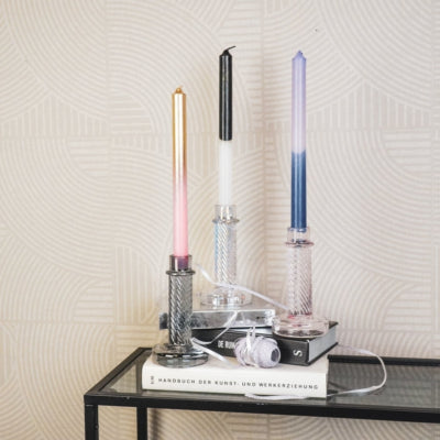 Housevitamin kandelaar twist iriserend glas 15 cm | 24 stuks