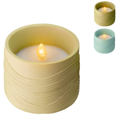(r) ledkaars met vlam effect solar 10 x 8 cm 3 assorti | 12 stuks