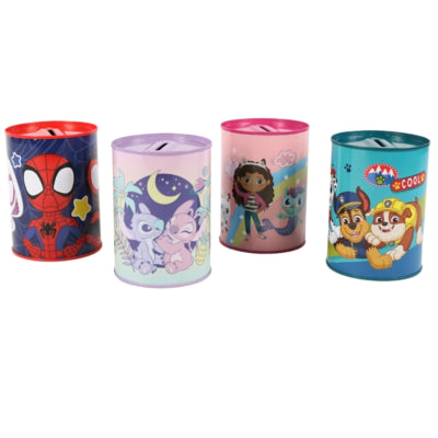 Licentie spaarblik 10,5 cm 4 assorti | 12 stuks