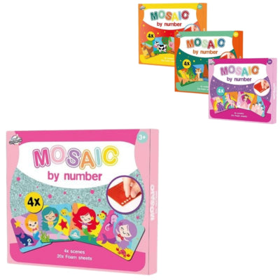 Craft universe mosaic op nummer foam 22 cm 4 assorti | 24 stuks