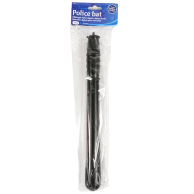Politie knuppel met piepend geluid zwart 34 cm | 12 stuks