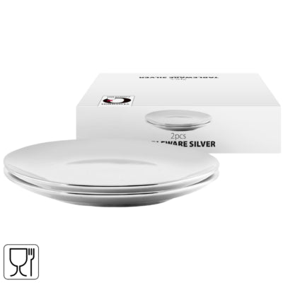 Vtwonen bord zilverkleurig 20 cm set van 2 | 6 stuks