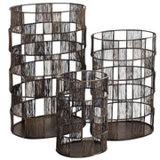 Ptmd windlicht stenn ovaal metaal messingkleurig 50 cm set van 3 | 2 stuks - afbeelding 1