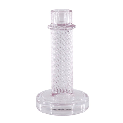 Housevitamin kandelaar twist glas roze 15 cm | 24 stuks
