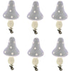 Decoratie paddenstoelen op clip grijs 9 cm set van 6 | 12 stuks