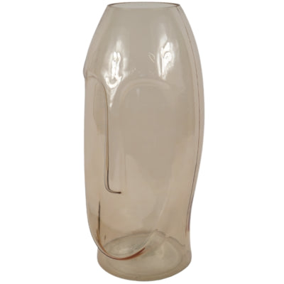 Vaas met gezicht glas bruin 40 cm | 6 stuks
