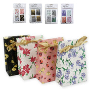 Geschenkverpakking 4 stuks met strik glitters 14 cm 4 assorti | 24 stuks - afbeelding 1