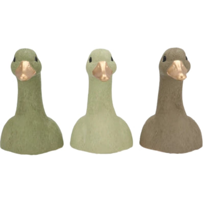 Daan kromhout beeld duck head groen 20 cm 3 assorti | 6 stuks