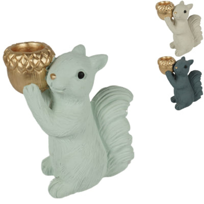 Daan kromhout kandelaar jingle staande eekhoorn 16 cm 3 assorti | 12 stuks