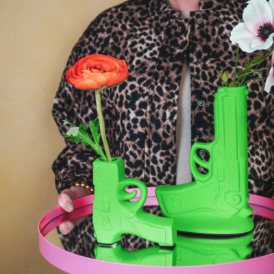 Housevitamin vaas mat neon groen 12 cm | 6 stuks