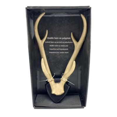 Wanddecoratie hertengewei op bord 34,5 cm | 6 stuks