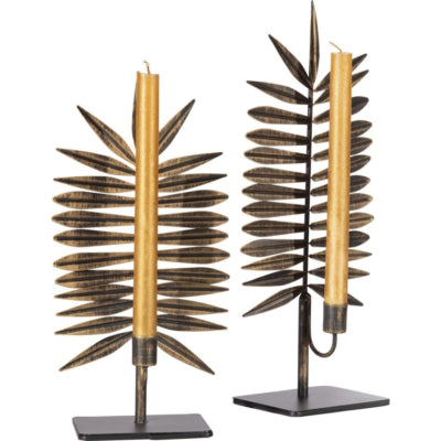 Woood kaarsenhouder 38 cm set van 2 | 6 stuks