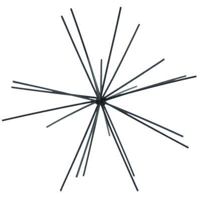 Housevitamin ornament firework metaal zwart 25 cm | 12 stuks