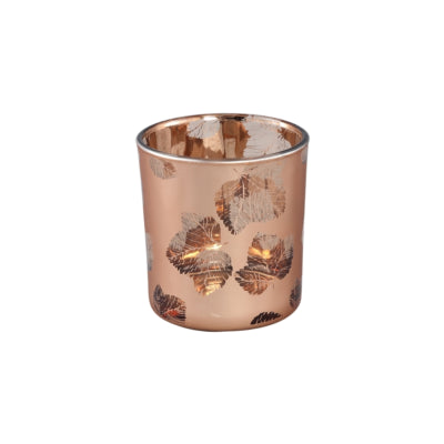 Ptmd windlicht kamala s bruin bronskleurig 8 cm | 12 stuks