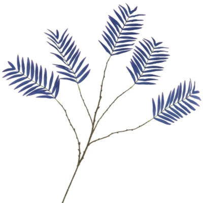 Daan kromhout kunsttak palm leaf zijde blauw 125 cm | 6 stuks