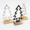 Beeld dennenboom op voet mangohout 17 cm | 12 stuks