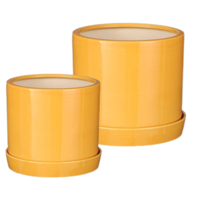 Mica bloempot met schotel milan 24 cm set van 2 | 2 stuks