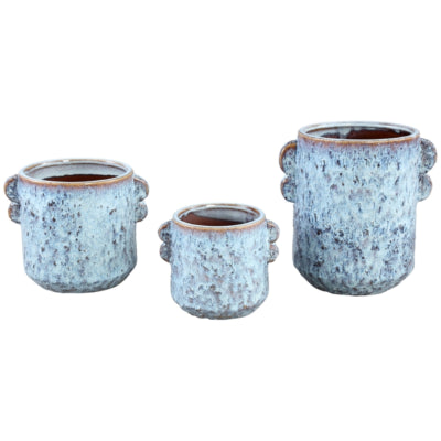 Ptmd bloempot shay hoog l blauw 18 cm | 8 stuks