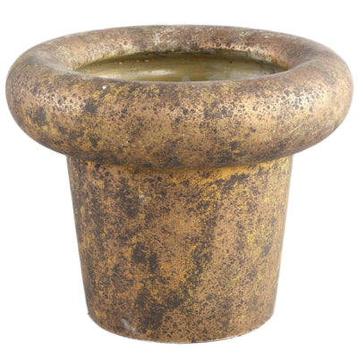 Ptmd bloempot relandi xl goudkleurig 35 cm | 2 stuks