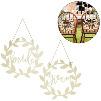 Ginger ray bruiloft stoelhanger bride groom hout 2 stuks | 10 stuks