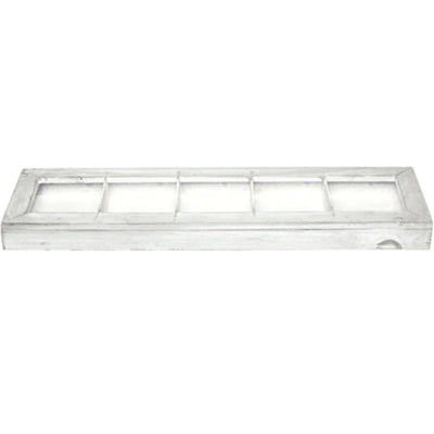 Schaal polly wood whitewash 45,5 cm | 12 stuks