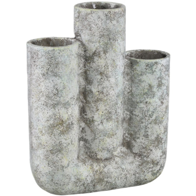 Ptmd vaas pipes wit groen 35 cm | 4 stuks