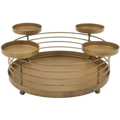 H s collection kaarsenhouder advent goudkleurig 32 cm | 2 stuks