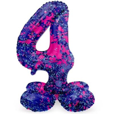 Folat folieballon staand 4 paint splash 41 cm | 20 stuks