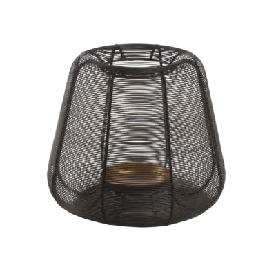Ptmd windlicht jaden s zwart 25 cm | 2 stuks