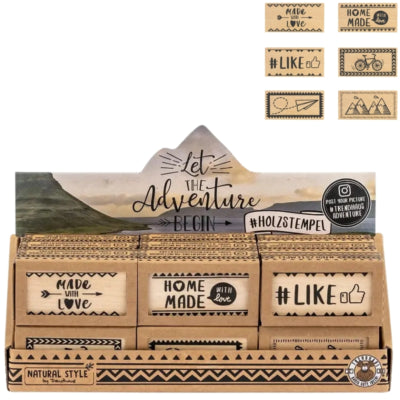 Stempel let the adventure begin 6 cm 6 assorti | 36 stuks