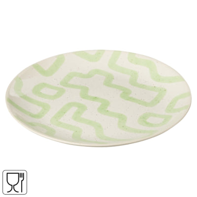 J-line bord pattern groen 22 cm | 12 stuks