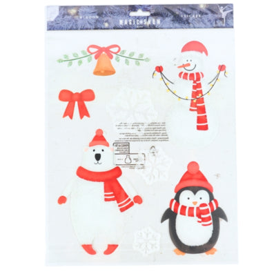 Raamsticker kerst 34,5 cm | 48 stuks