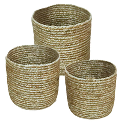 Mand natural 23 cm set van 3 | 2 stuks
