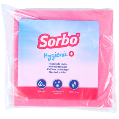 Sorbo huishouddoek roze 38 cm 3 stuks | 24 stuks