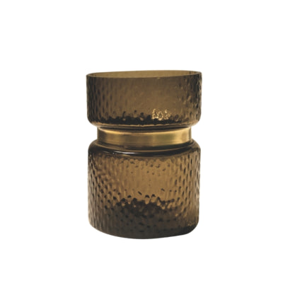 Ptmd vaas quilio straight glas bruin 16 cm | 4 stuks