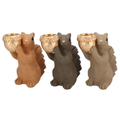 Daan kromhout schaal jingle eekhoorn staand bruin 21 cm 3 assorti | 6 stuks