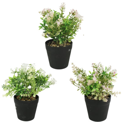 Kunstplant in pot 18 cm 3 assorti | 12 stuks