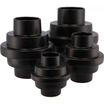 Daan kromhout vaas stairs zwart 25 cm | 4 stuks