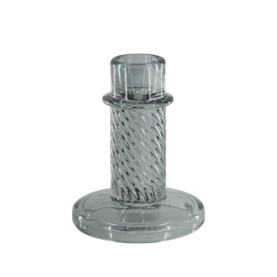 Housevitamin kandelaar twist rookglas grijs 10 cm | 24 stuks