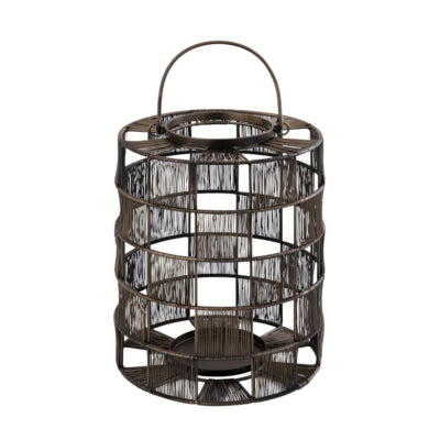 Ptmd lantaarn stenn s metaal messingkleurig 30 cm | 2 stuks